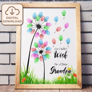 Grand-père bricolage cadeau, cadeau pour grand-père, souvenir artisanat bricolage carte-cadeau, grand-père empreinte de la main, bricolage cadeau des enfants, enfants bébé bambin empreinte de la main Art