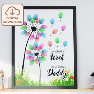 Geschenk für Papa, Vatertag Fingerabdruck, Löwenzahn Fingerabdruck Handwerk von Kindern, DIY Geschenk für Papa, Papa Geburtstagsgeschenk, Baby Fingerabdruck Handwerk