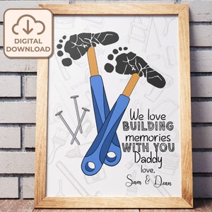 Fußabdruck Handwerk von Kindern, DIY Vatertagskarte, Vatertag Fußabdruck Kunst, Geschenk von Kindern, Vater Geburtstagsgeschenk, Kid Project Handprint Art