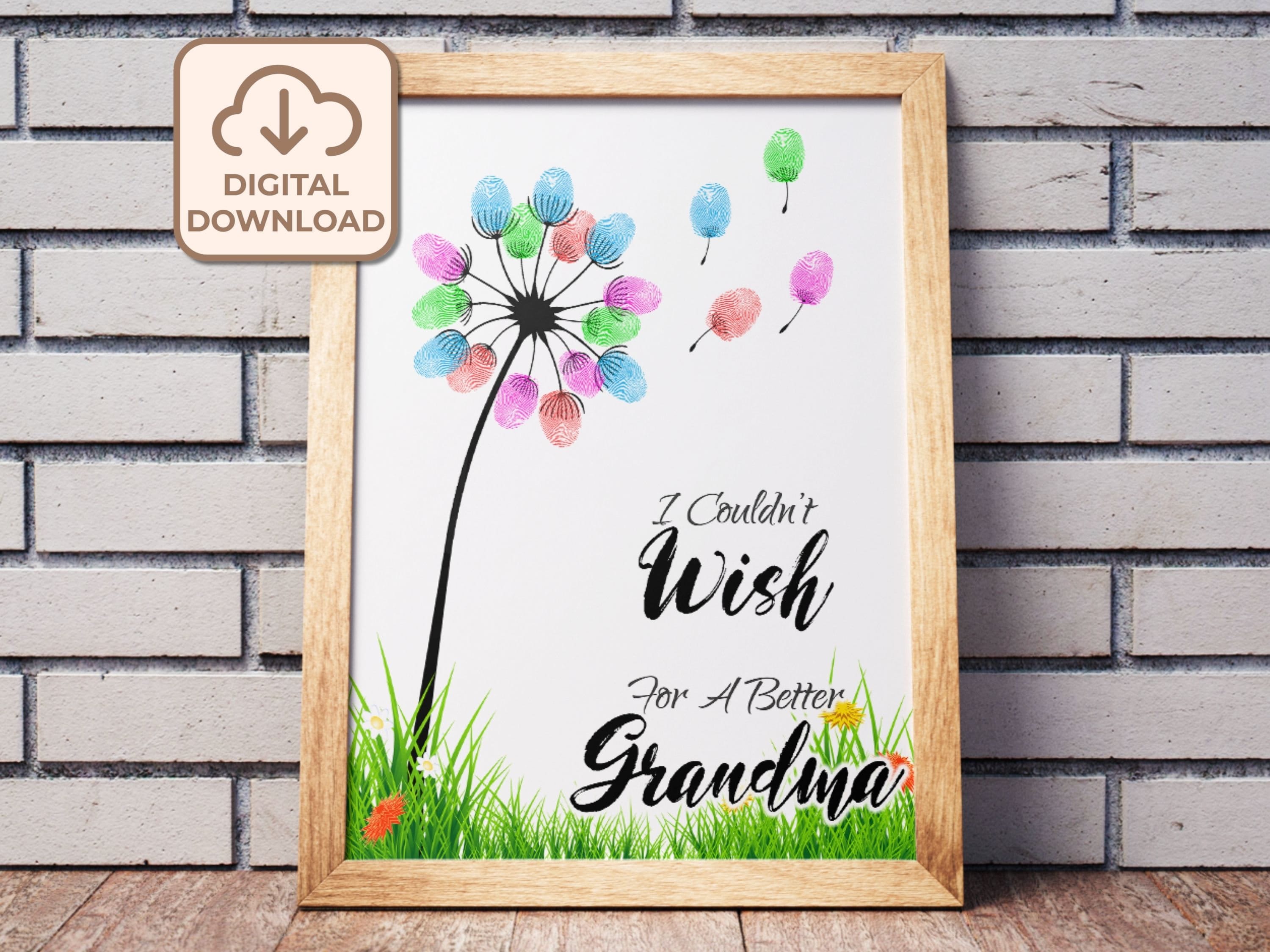 Gift for Grandma, Grandparents Day Fingerprint, Grandma