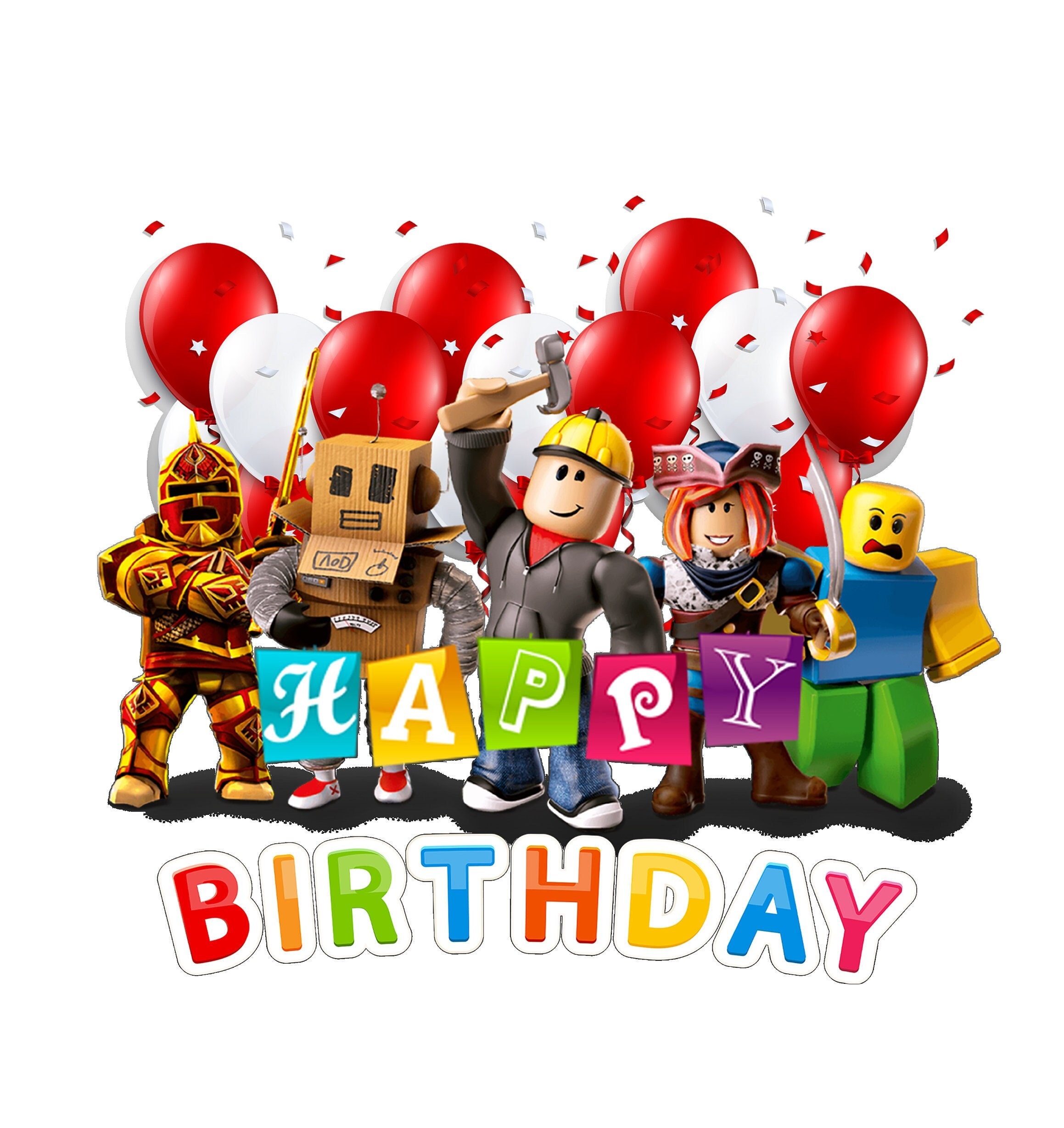 Roblox Happy Birthday Svg Png Roblox Balloons Svg You Can Etsy