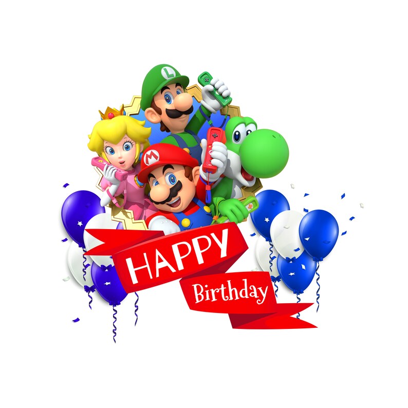 Happy Birthday Svg Mario Happy Birthday Super Mario Crew - Etsy UK