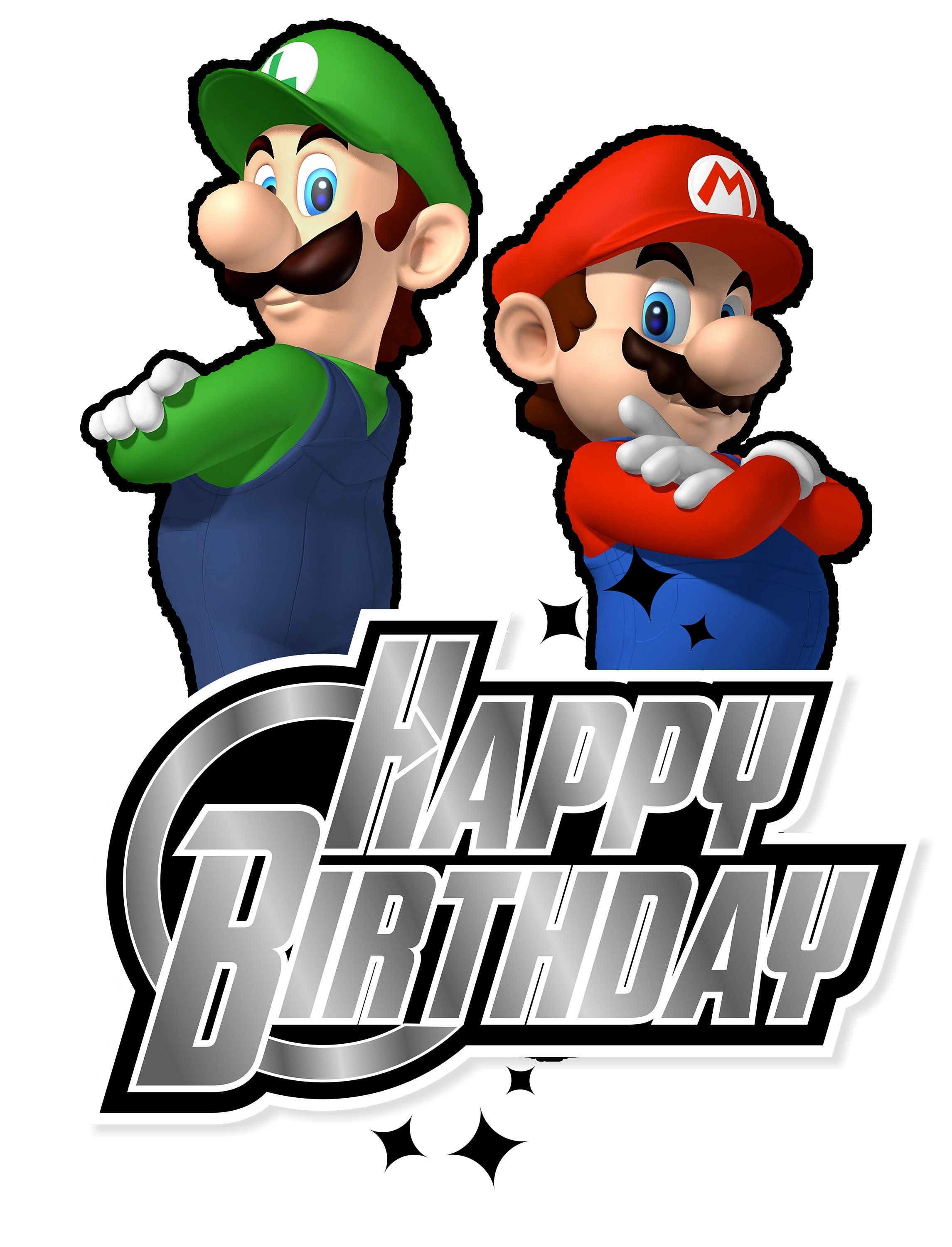 Mario Bros Happy Birthday Png Mario Bro Birthday Svg Mario - Etsy