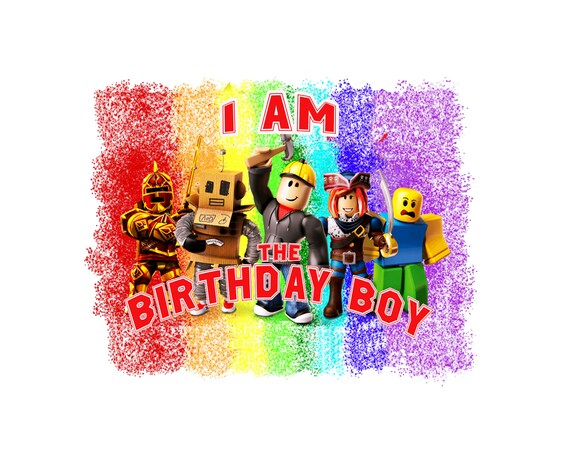 Roblox Birthday Tee PNG file template for Boy