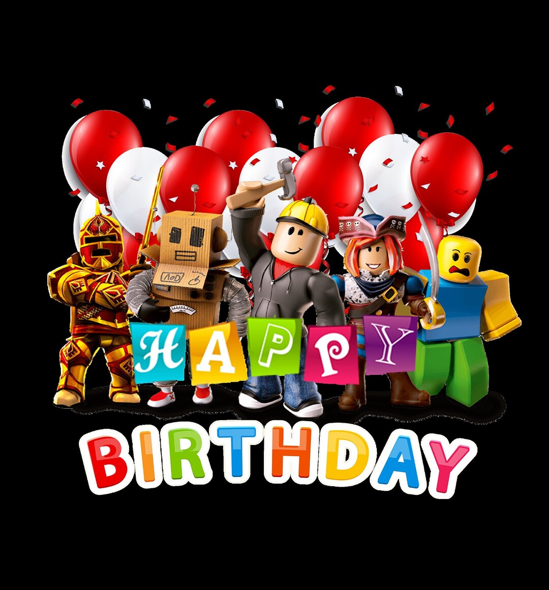 Roblox happy birthday svg png , led and white texts , you can check  otherstyle i have more than 4 style of roblox svg png files for prints