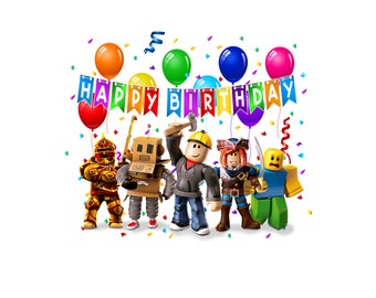 Roblox happy birthday svg png , led and white texts , you can check  otherstyle i have more than 4 style of roblox svg png files for prints