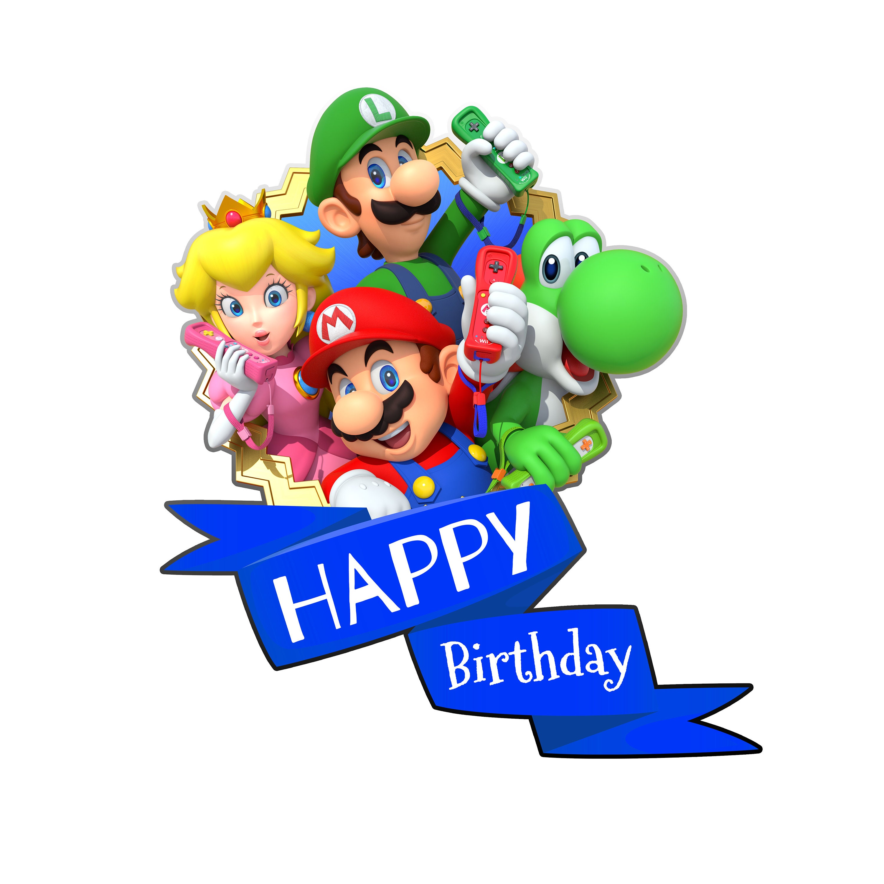 Happy Birthday Super Mario Svg Png Mario Peeche Queen Svg Etsy