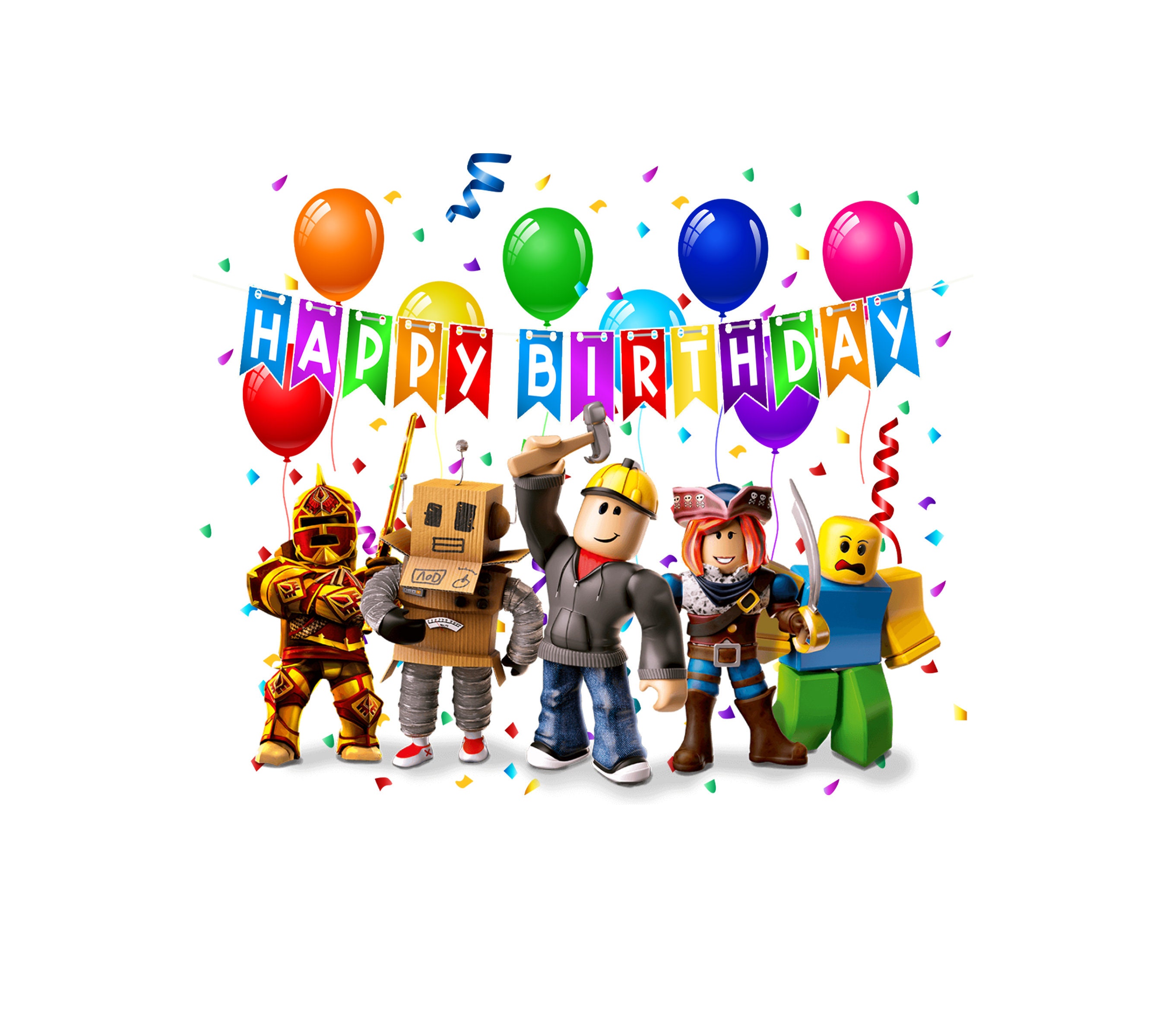 Personalised Roblox Birthday Png, Custom Birthday Roblox Png