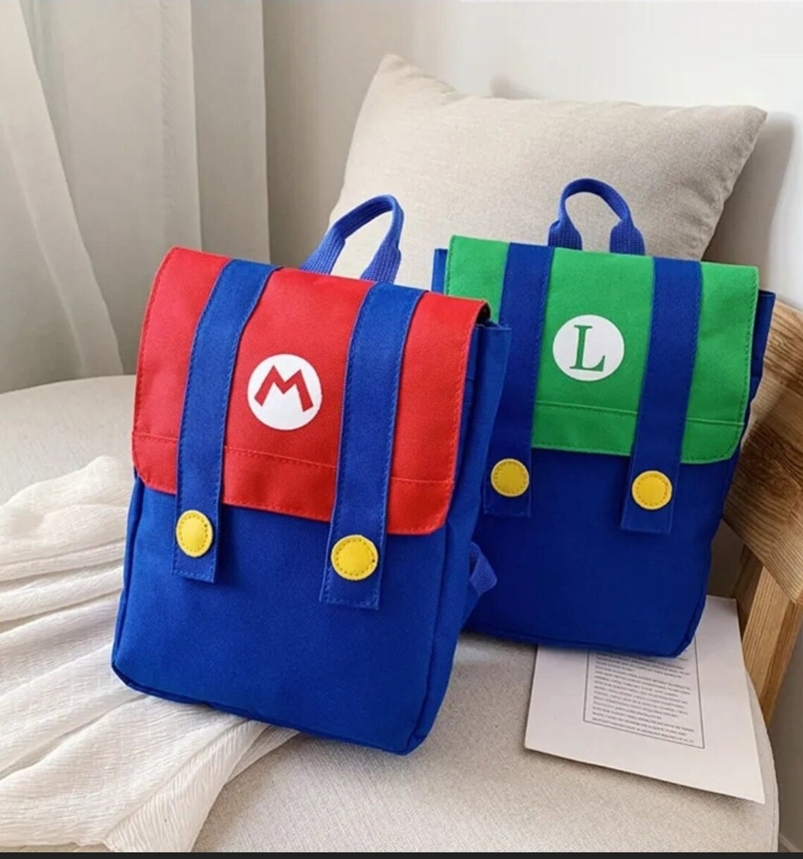 Super Mario Bros Backpack Mario & Luigi Brothers Bag Etsy