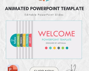 Animowany szablon slajdu PowerPoint, kreatywny i dynamiczny projekt prezentacji