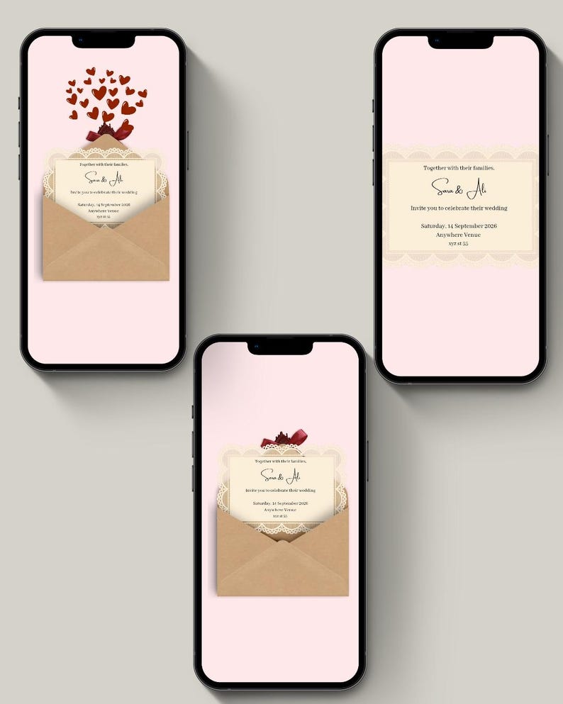 Personalize Wedding Envelope Video Invitation | (digital Download ...