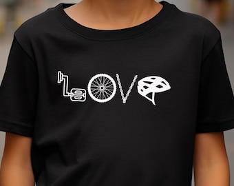 Camiseta infantil Bike Love, regalo de ciclismo de montaña