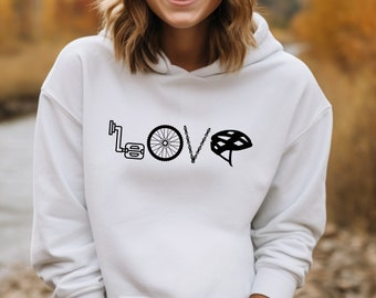 Bike Love Hoodie, biking hoodie, biking sweatshirt, mountain bike sweatshirt, mountain bike hoodie, cycling hooded sweatshirt, cycling shirt