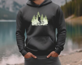 Bigfoot Bike Hoodie, bigfoot unisex hoodie, bigfoot mtb hoodie, bigfoot on a bike, biking bigfoot hoodie, hoodie of bigfoot, women&#39;s hoodie