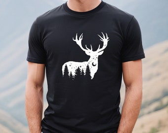 Deer Moon T-Shirt, Camping Hunter Tee