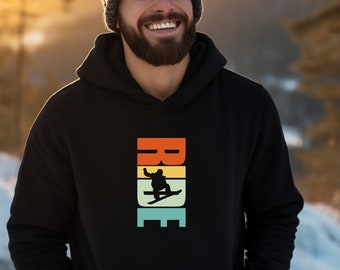 Ride Snowboard Hoodie, Unisex Snowboarding Sweatshirt