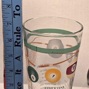 Billiards Pool Balls Glass Recipe Cocktail Shaker Vintage Game Room Home Decor image 9