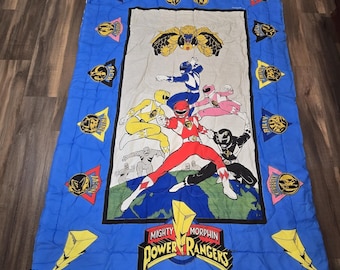 Mighty Morphin Power Rangers Twin Comforter Blanket Saban Vintage 1994 Decor