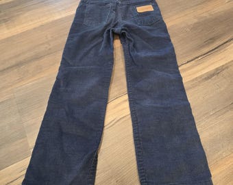 Vintage Wrangler Kids Girls Boys Navy Blue Corduroy Jeans Pants Size 6X