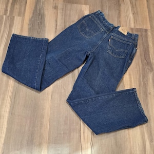 70's Levis 25035 Orange Tab Vintage Womens Dark Blue Heavyweight Jeans Pants 16