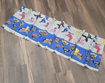 Power Rangers Valance Curtain 1995 Blue Boys Girls Vintage Room Decor 61x17