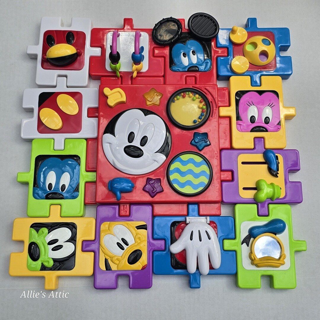 Mickey Mouse Snap Together Blocks Activity Cube Light Sound Building ...
