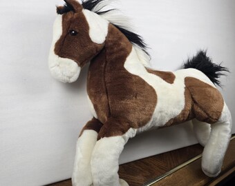 Douglas Cuddle Toy Caballo de peluche pintado Pony Juguete de peluche marrón blanco 20"