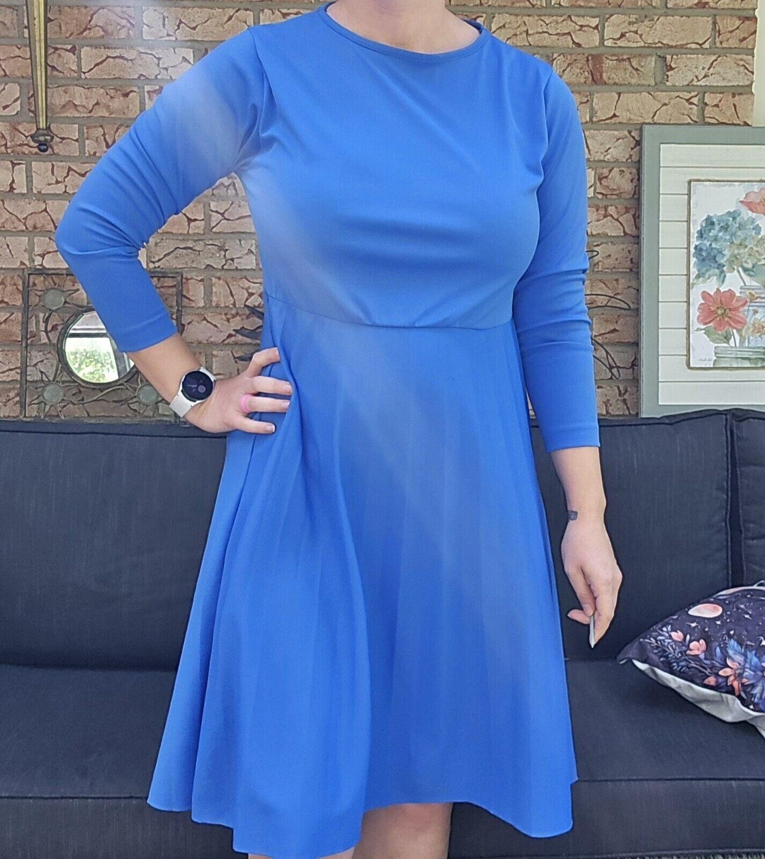 Nice Ls Below Knee Dress Placid Blue main image 1