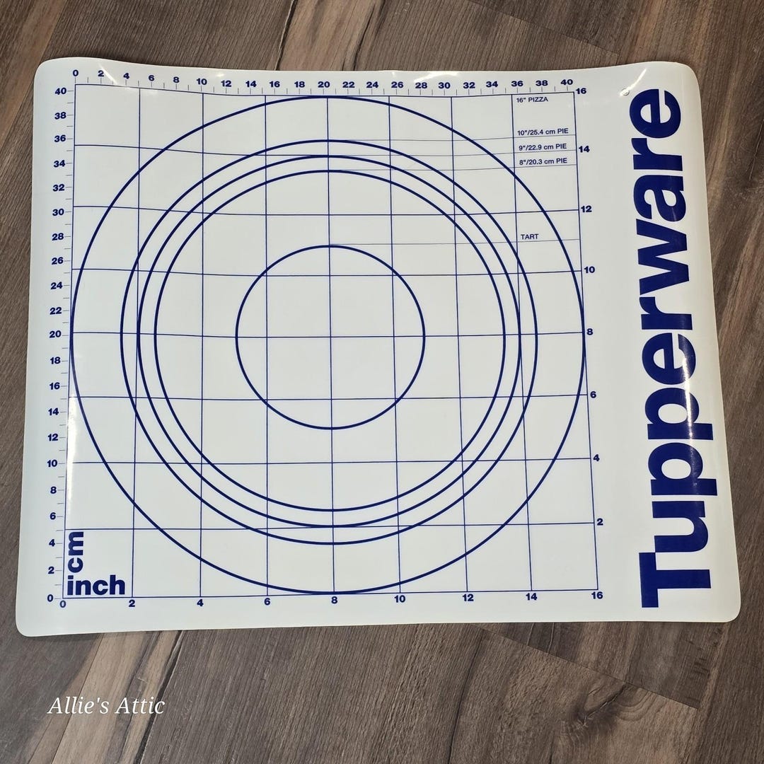 Tupperware Baking Mat Tupperware Mat Rolling Pastry Pie Tart Pizza Cookie Dough Blue Baking ...