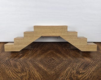 Estante de pared para baratijas con diseño de escalones de madera vintage, 21x6