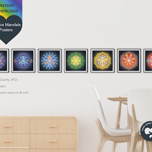 7 Chakra Mandala Posters | Instant Download, Wall Art