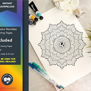 7 Chakra Mandalas Coloring Pages | Instant Download