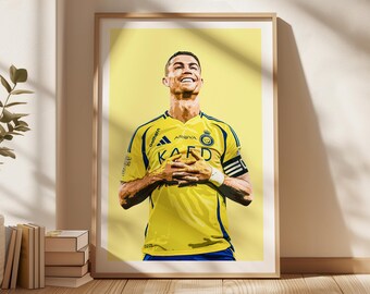 Cristiano Ronaldo Poster, Cristiano Gift Poster, Al-Nassr Poster, Ronaldo Fan Art, Sports Poster, Gift For Son, Kids Wall Art, CR7 Poster