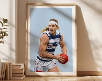 Bailey Smith Poster, Geelong Poster, Gift Poster, AFL Poster, Geelong Fan Art, Sports Bedroom Posters, Gift For Son, Kids Wall Art