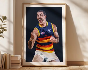 Taylor Walker Poster, Crows Poster, Gift Poster, AFL Poster, Adelaide Crows Fan Art, Sports Bedroom Posters, Gift For Son, Kids Wall Art