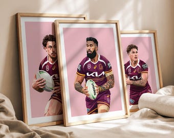 Brisbane Broncos Bundle, Walsh Haas Staggs Poster Bundle, Broncos Poster, NRL Poster, Set of 3