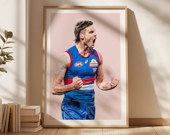 Sam Darcy Poster, Western Bulldogs Poster, Gift Poster, AFL Poster, Bulldogs Fan Art, Sports Bedroom Posters, Gift For Son, Kids Wall Art