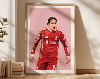 Federico Chiesa Poster, LFC Poster, Gift Poster, Football Poster, Liverpool FC Fan Art, Sports Bedroom Posters, Gift For Son, Kids Wall Art
