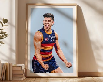 Josh Rachele Poster, Crows Poster, Gift Poster, AFL Poster, Adelaide Crows Fan Art, Sports Bedroom Posters, Gift For Son, Kids Wall Art