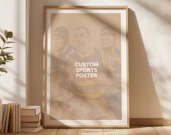 Custom Sports Poster, Sports Gift, AFL Poster, Soccer Poster, Tennis Poster, Football Poster, NRL Poster, Golf Poster