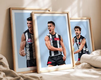 Collingwood Magpies Bundle, Josh Nick Daicos Pendlebury Poster, Collingwood Poster, AFL Poster, Set of 3