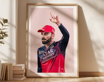 Virat Kohli Poster, Bengaluru Poster, Gift Poster, Cricket Poster, Bengaluru Fan Art, Sports Bedroom Posters, Gift For Son, Kids Wall Art