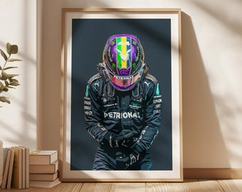 Lewis Hamilton Poster, F1 Poster, Gift Poster, Formula 1 Poster, F1 Fan Art, Sports Poster, Gift For Son, Kids Wall Art, Home Wall Art