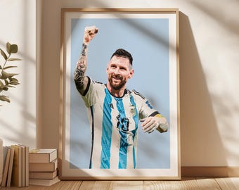 Lionel Messi Poster, Messi Poster, Gift Poster, Argentina Poster, Messi Fan Art, Sports Bedroom Posters, Gift For Son, Kids Wall Art