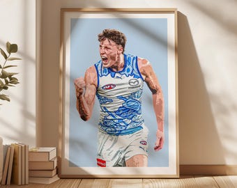 Nick Larkey Poster, North Melbourne Poster, Gift Poster, AFL Poster, Melbourne Fan Art, Sports Bedroom Posters, Gift For Son, Kids Wall Art