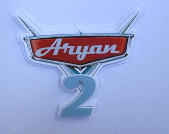 Cars Cake Topper Personalised with Name and Age | Cars Birthday Party Decoration | Cars Cake Charms and Decor
