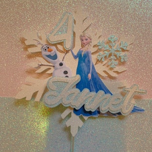 Frozen Anna Elsa Hans Olaf Kristoff and Snow Edible Cake Topper Image – A  Birthday Place