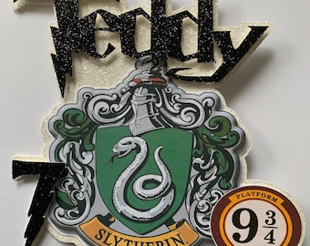 Personalised Hogwarts School Houses Ravenclaw Gryffindor, Slytherin, Hufflepuff, Platform 934 - Harry Potter Birthday Topper