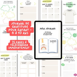 Gratitud, reflexión, diario de dibujo / Niño 6-10 años / Colorear / Montessori / Páginas imprimibles / Producto digital