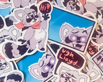 Rambley the Raccoon Stickers + Magnets